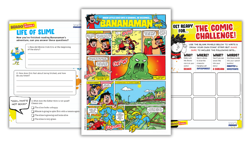KS1 reading comprehension resources from the Beano