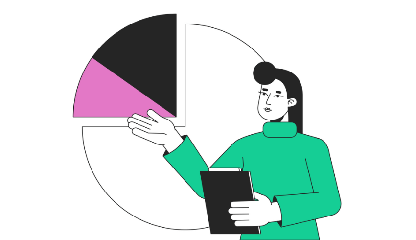woman pointing at data chart; school data