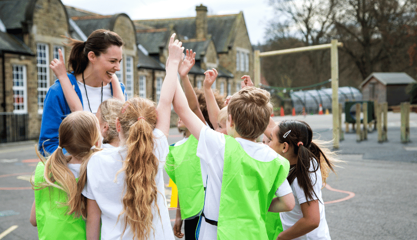 Children taking part in PE