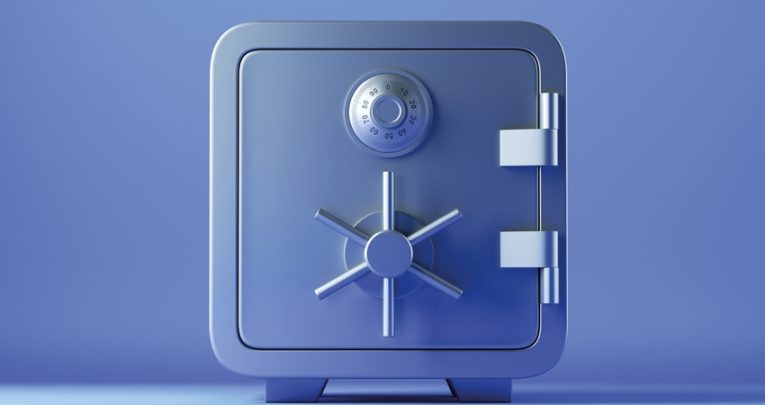 Stylised photo of a high security safe, representing data protection in schools