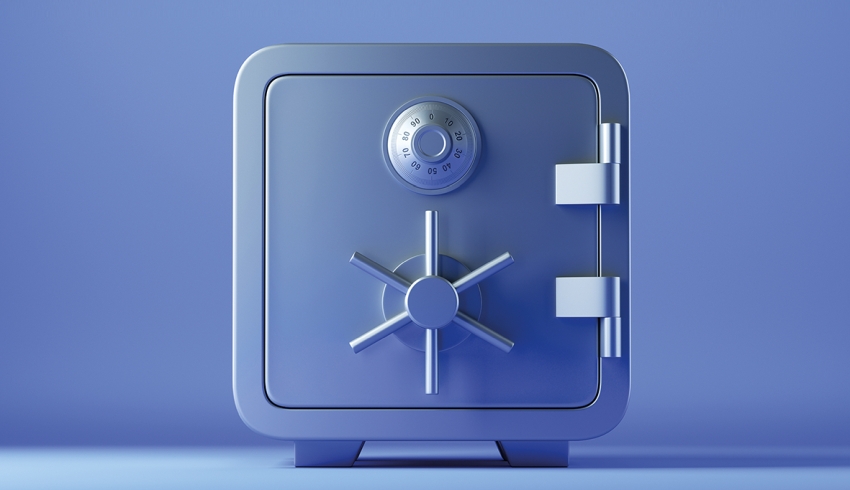 Stylised photo of a high security safe, representing data protection in schools