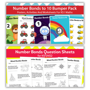Number bonds to 10 worksheet – KS1 maths bumper pack