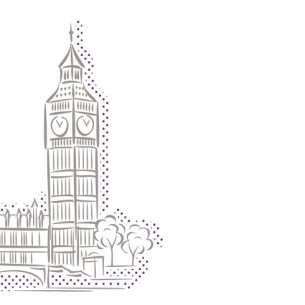 Illustration depicting the United Kingdom's Houses of Parliament, representing education policy