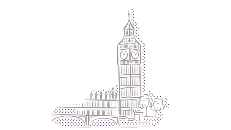 Illustration depicting the United Kingdom's Houses of Parliament
