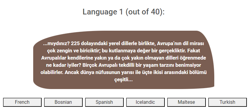 European Day of Languages online game
