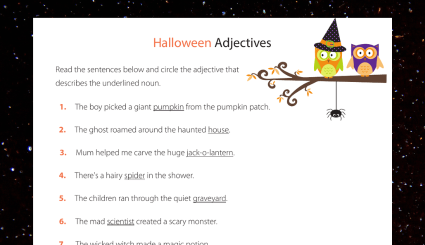 Adjectives KS1 worksheet