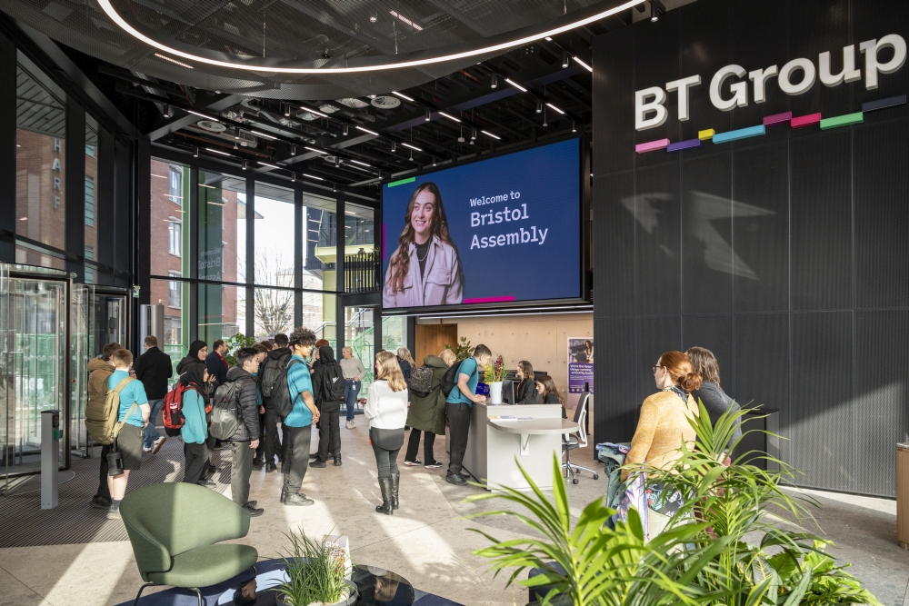 Students visiting BT Group
