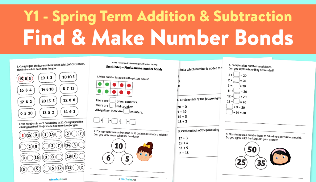 Find and make number bonds worksheets
