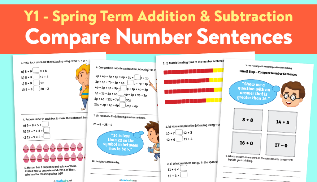 Number sentences worksheets