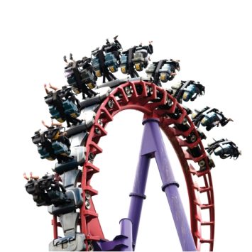 Rollercoaster in motion, representing reward trips for schools