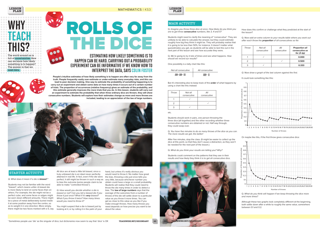 KS3 maths probability lesson plan