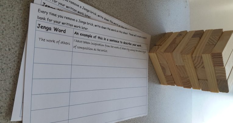 English games KS3 Jenga idea