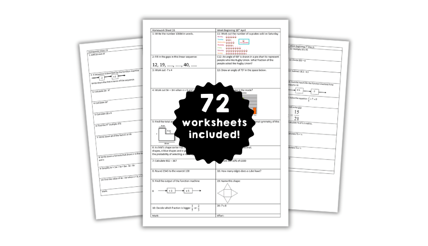 maths worksheets ks3 year 7