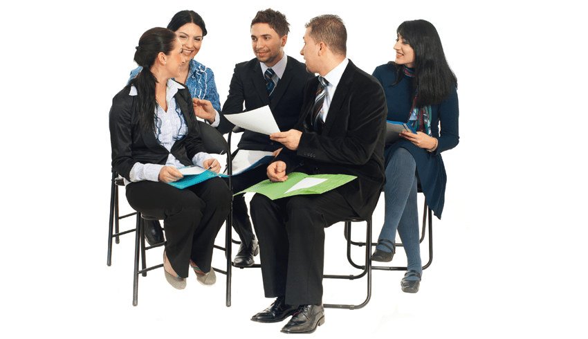 School staff chatting to each other, representing an inset day