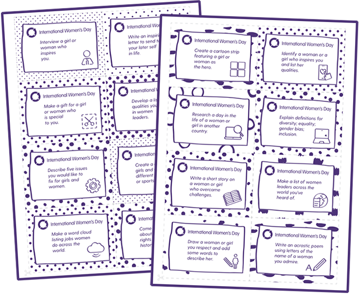 International Women's Day ideas - activity cards