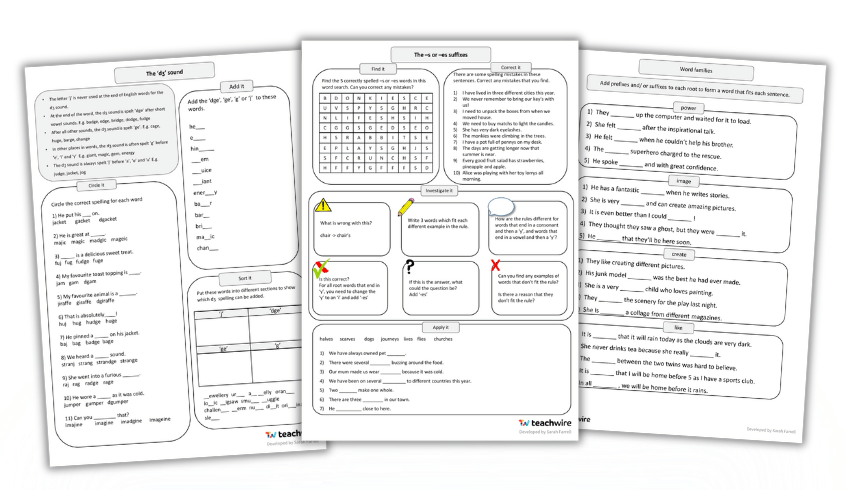 spelling homework activities ks2