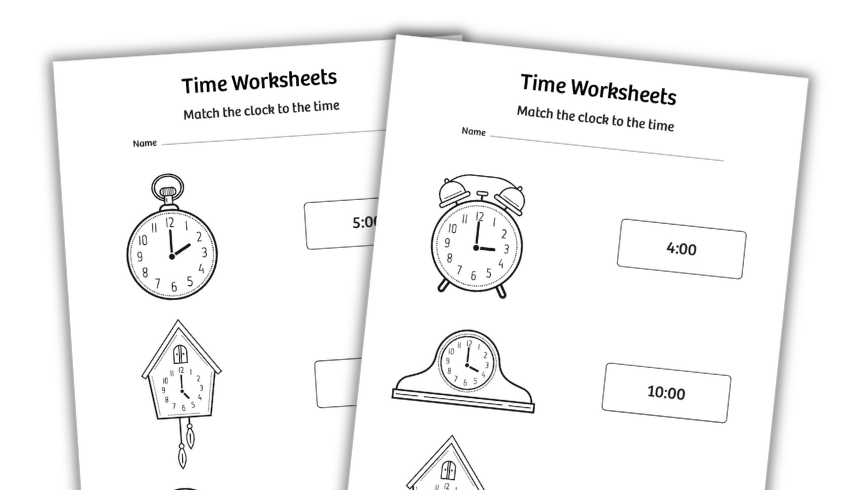 Telling time worksheets