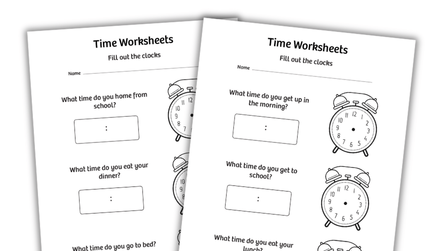 Telling time worksheets 2