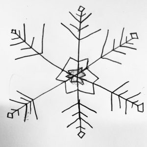 Child's drawing of a snowflake