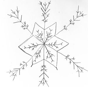 Child's drawing of a snowflake