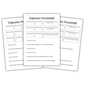 Fractions worksheets