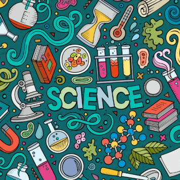 A cartoon of science equipment