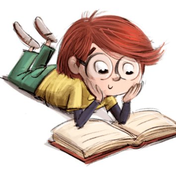 Illustration of a boy reading - Ofsted English review