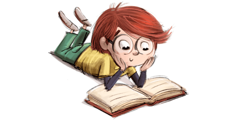 Illustration of a boy reading - Ofsted English review