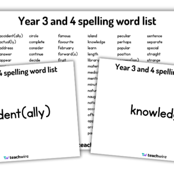 Year 3 and 4 spelling list