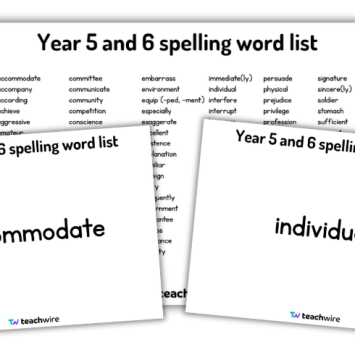 Year 5 and 6 spelling list PowerPoint