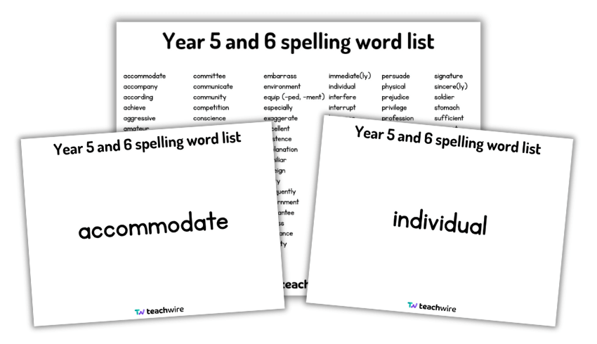 Spelling list Year 5 and 6 PowerPoint