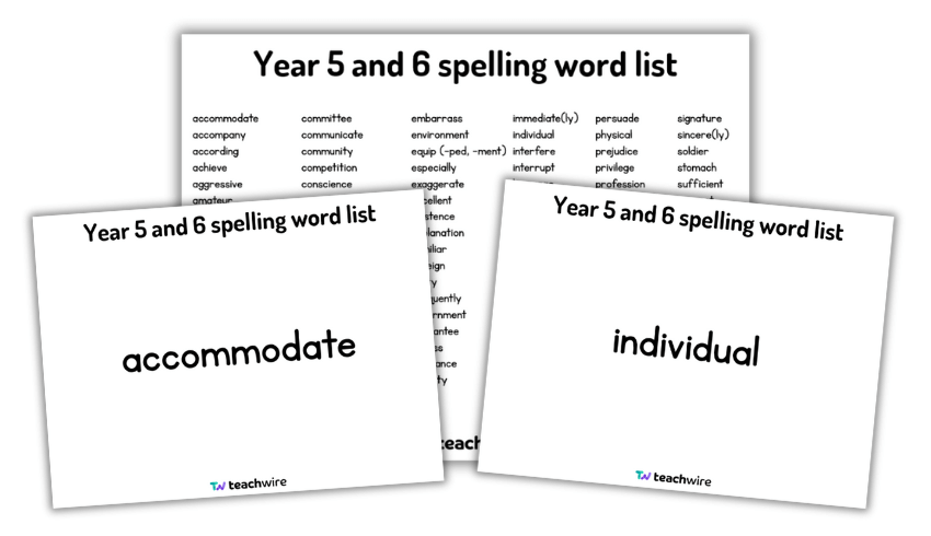 Year 5 and 6 spelling list PowerPoint