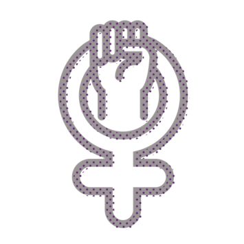 Illustration of female symbol and fist, representing single sex schools