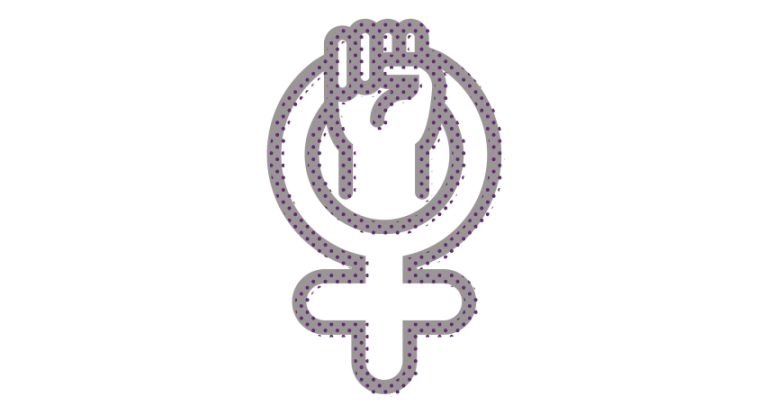 Illustration of female symbol and fist, representing single sex schools