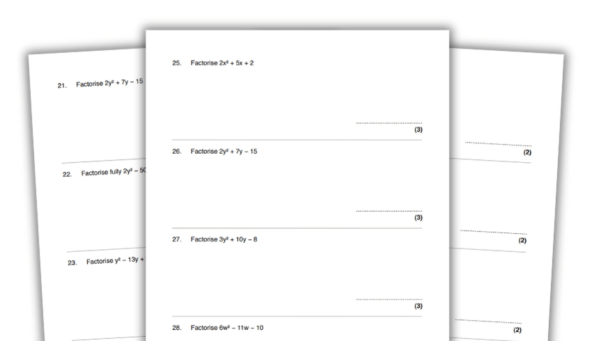 Factoring quadratics worksheets