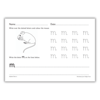 How to write a letter m worksheet