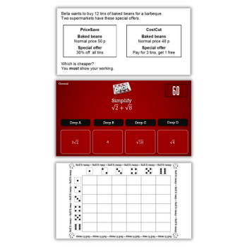 Maths games GCSE resources