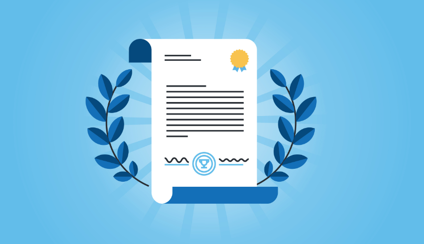 Cartoon of a certificate, representing NPQs