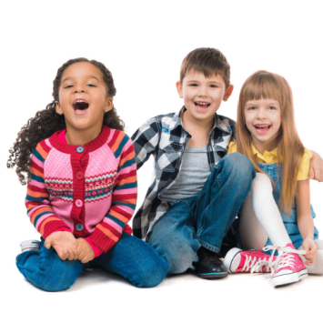 Three happy children, representing the idea of a neurodiversity champion