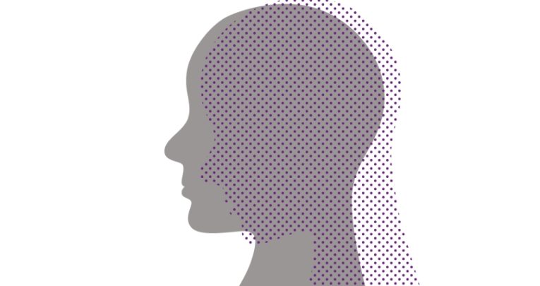 Profile view of human head shown in silhouette, representing Gen Z mental health