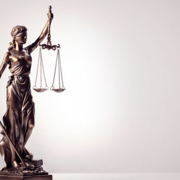 Isolated photo of a 'Lady Justice' statuette