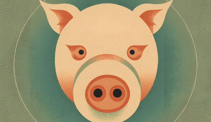 Illustration of pig from Animal Farm