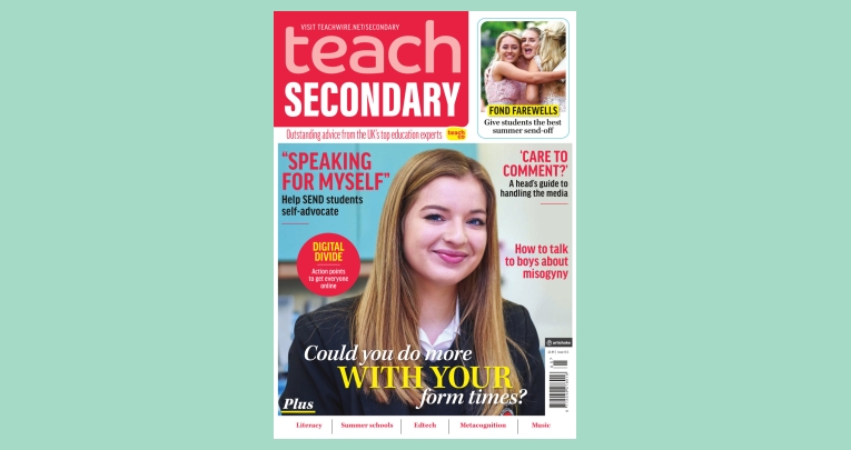 The cover of Teach Secondary Magazine, issue 13.5