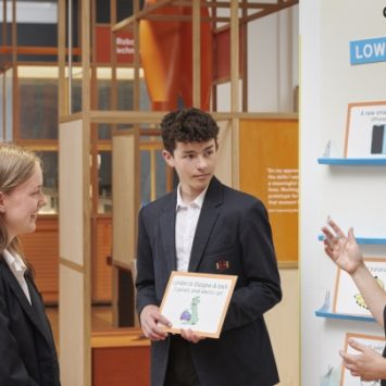 A group of secondary school students at the Science Museum