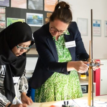 Two teachers in a classroom