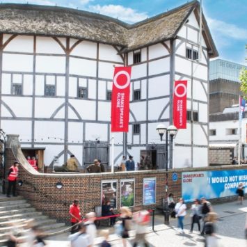 An external shot of Shakespeare's Globe Theatre