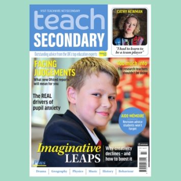 The front cover of Teach Secondary issue 13.7