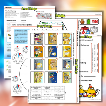 Pages from a Christmas activity pack