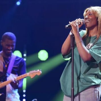 A secondary school girl singing at the Royal Albert Hall