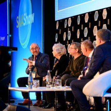 A panel discussion at the SAAShow